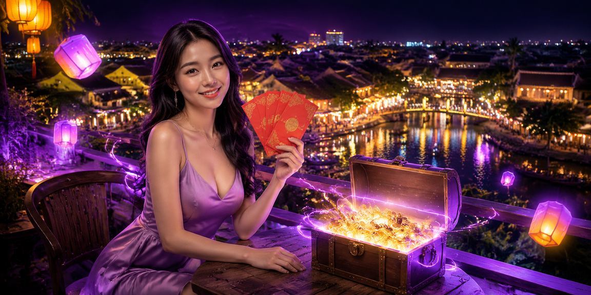 Người dùng tại Hội An nhận phong bì đỏ thưởng đặc biệt dịp lễ trong lúc uống cà phê sáng